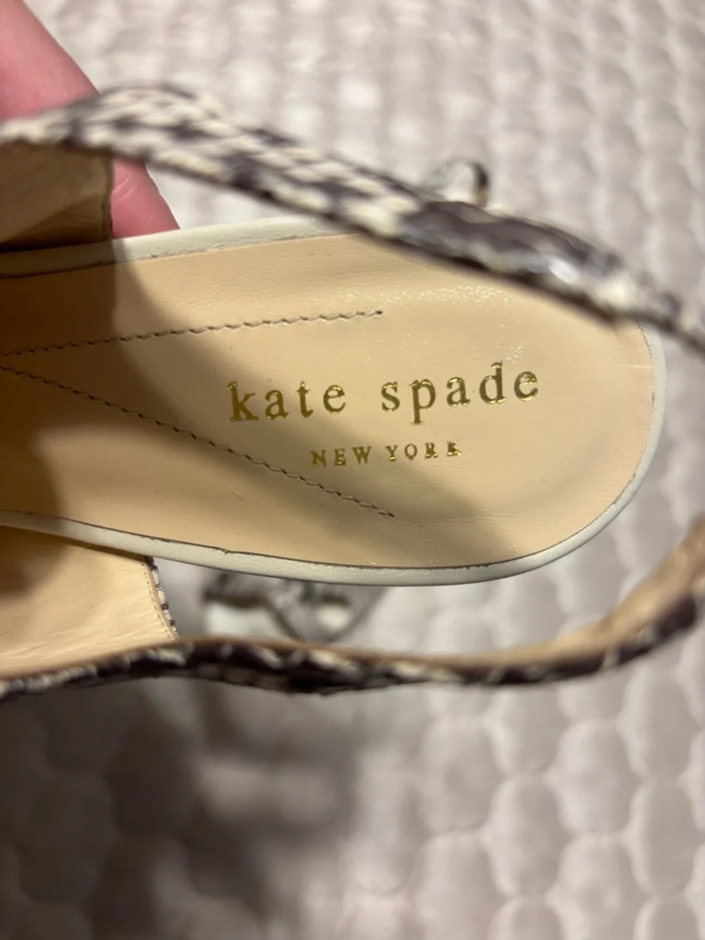 Kate Spade Snakeskin Lace-Up Slingback Heels 8.5 Made in Italy $330 NEW - Picture 3 of 11